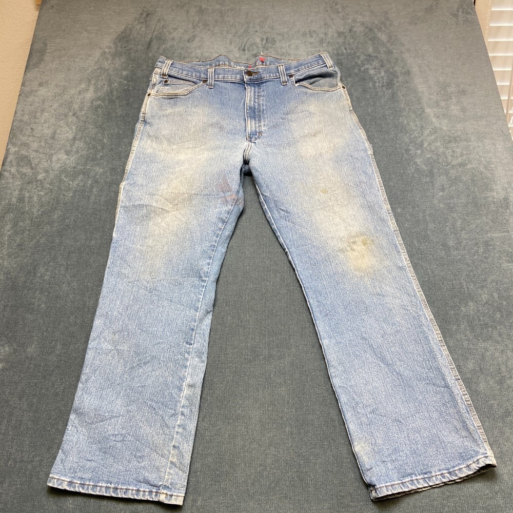Dickies Flex Carpenter Jeans Mens 38x30 Blue Denim Cotton Stretch Relaxed Fit